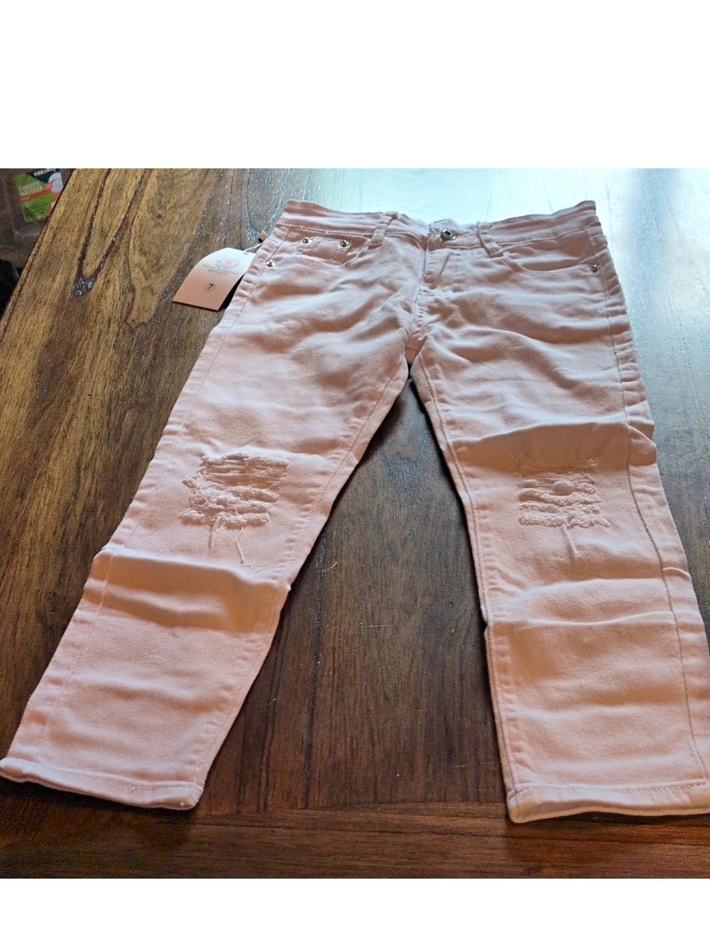 FREDD MARSHALL Girls Pink Skinny Jeans Size 7 Slim Fit Stretch Denim Pockets